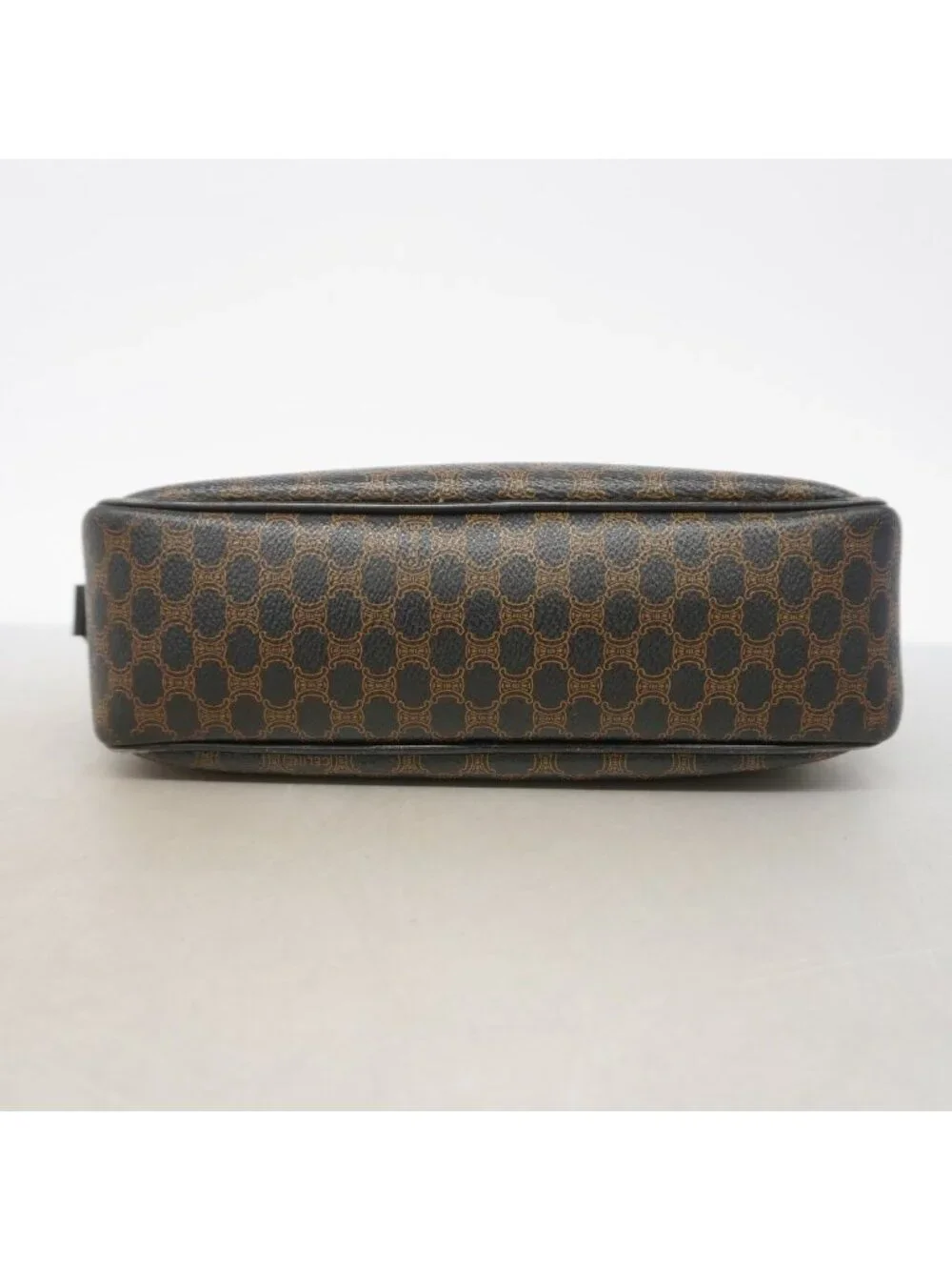 Celine Shoulder Bag Macadam Black Brown Gold